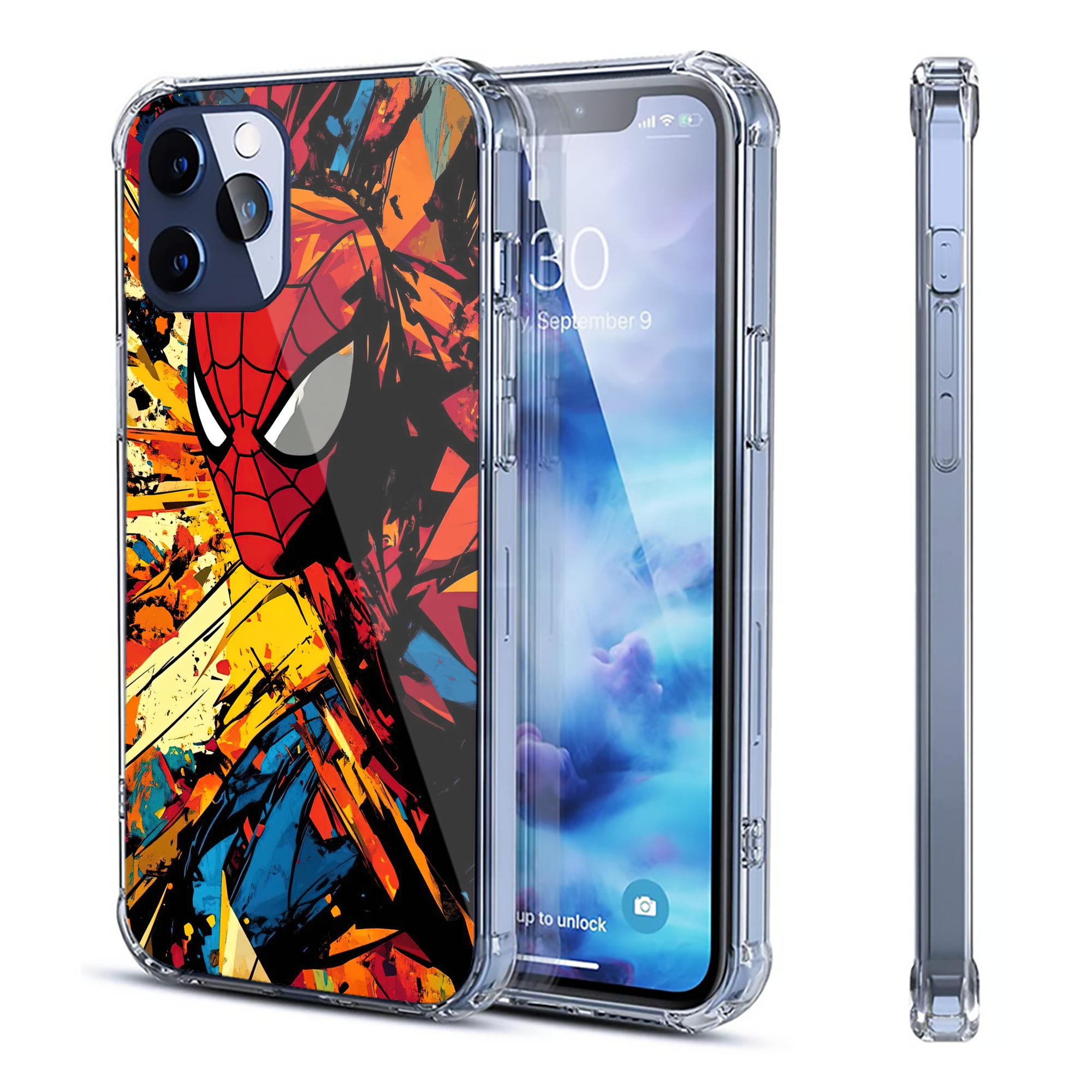 （画像用） Spider Man スパイダーマン 【iPhone 12シリーズ対応】透明スマホケース（クリアソフトケース）